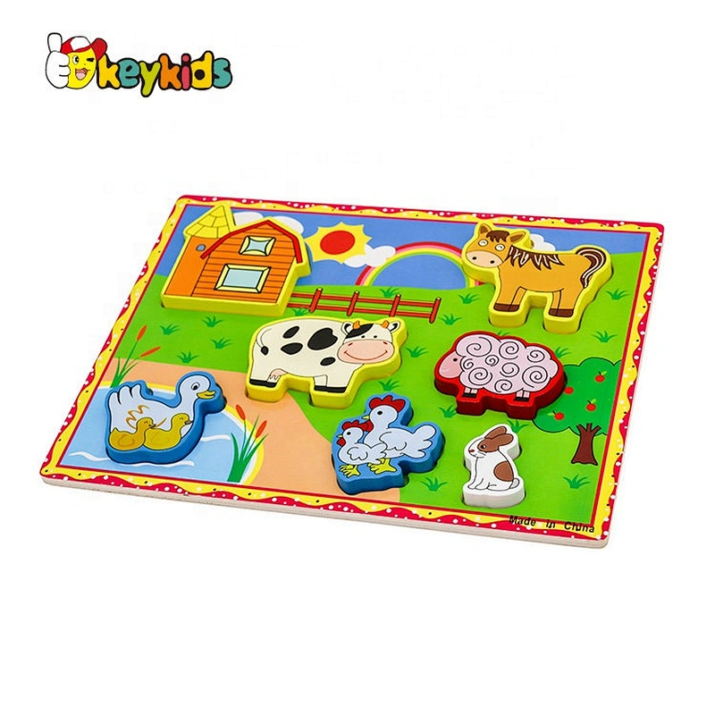 Early Learning Wooden Animal Head Shaped Puzzles For Kids W14D073