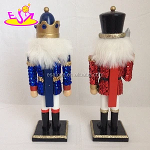 Christmas gift blue wooden soldier nutcracker toy for kids W02A065