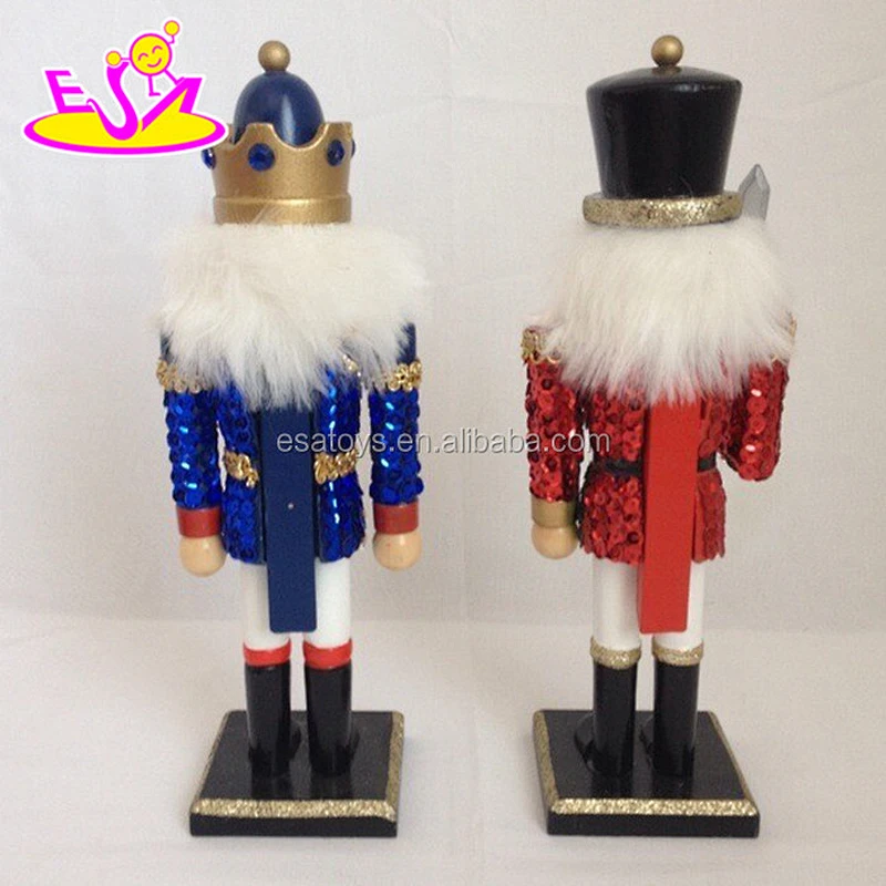 Christmas gift blue wooden soldier nutcracker toy for kids W02A065
