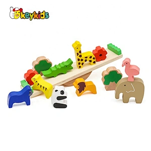 Educational Wooden Animals Kids Balance Blocks For Children W11F052