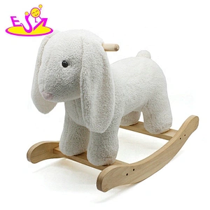 New hottest kids gifts wooden baby rocking horse toy with cartoon plush sheep shaped W16D112