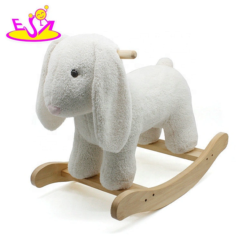 New hottest kids gifts wooden baby rocking horse toy with cartoon plush sheep shaped W16D112