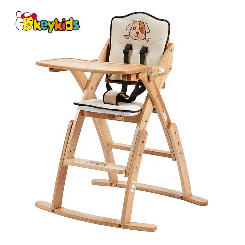 Custom adjustable wooden baby high chair for feeding W08F051