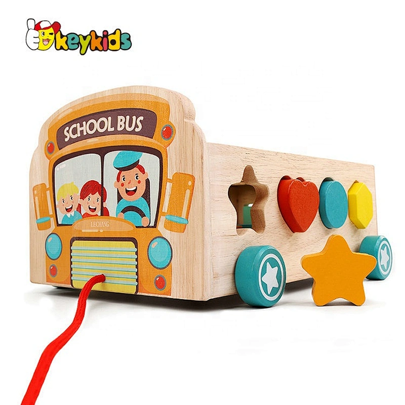 Newest early educational wooden push and pull along toys for kids W05C148