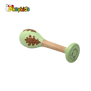 Customize educational wooden maracas music instrument for kids W07I178