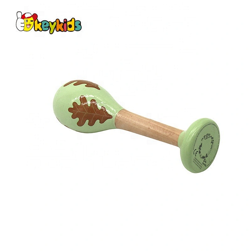 Customize educational wooden maracas music instrument for kids W07I178