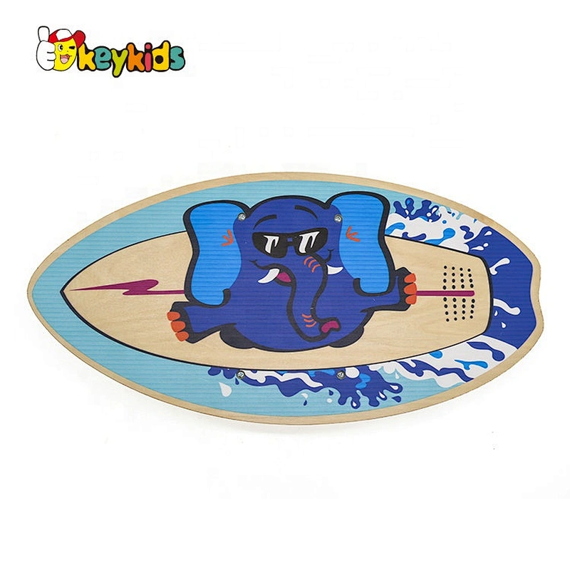 Customizable Cartoon Wooden Rocker Balance Board For Kids W01D044