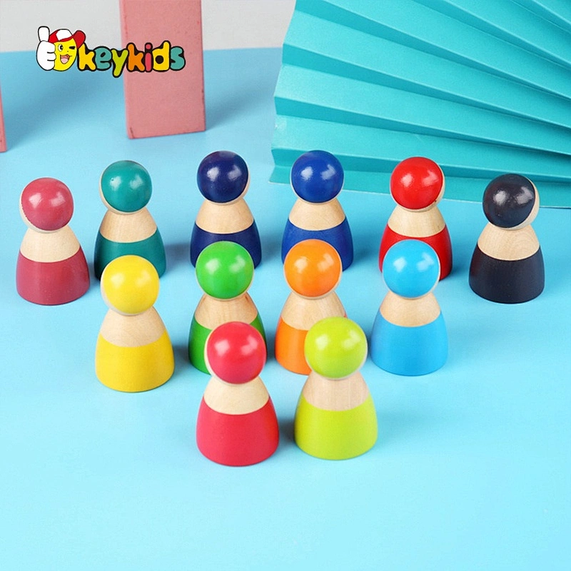 2021 New released educational play set wooden rainbow sensory blocks for kids W13A247