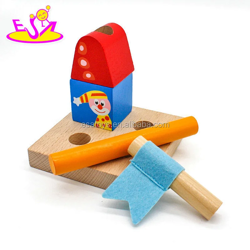 New creative wooden stacking blocks for toddlers W13A152