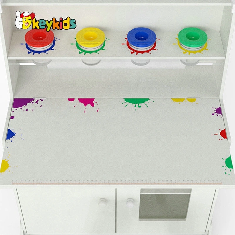 Customize multi function kids wooden drawing table with chair W08H305