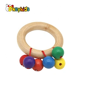 Cusomize sensory toys wood rattle teether toys for Infant Babies W08K306
