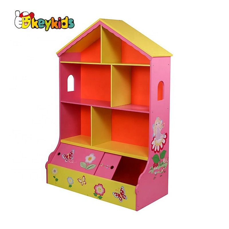 Customize dollhouse wooden kids bookcase for wholesale W08C317