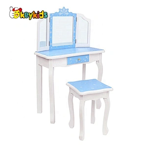 wholesale modern wooden kids dressing table with mirror and stool W08H126B