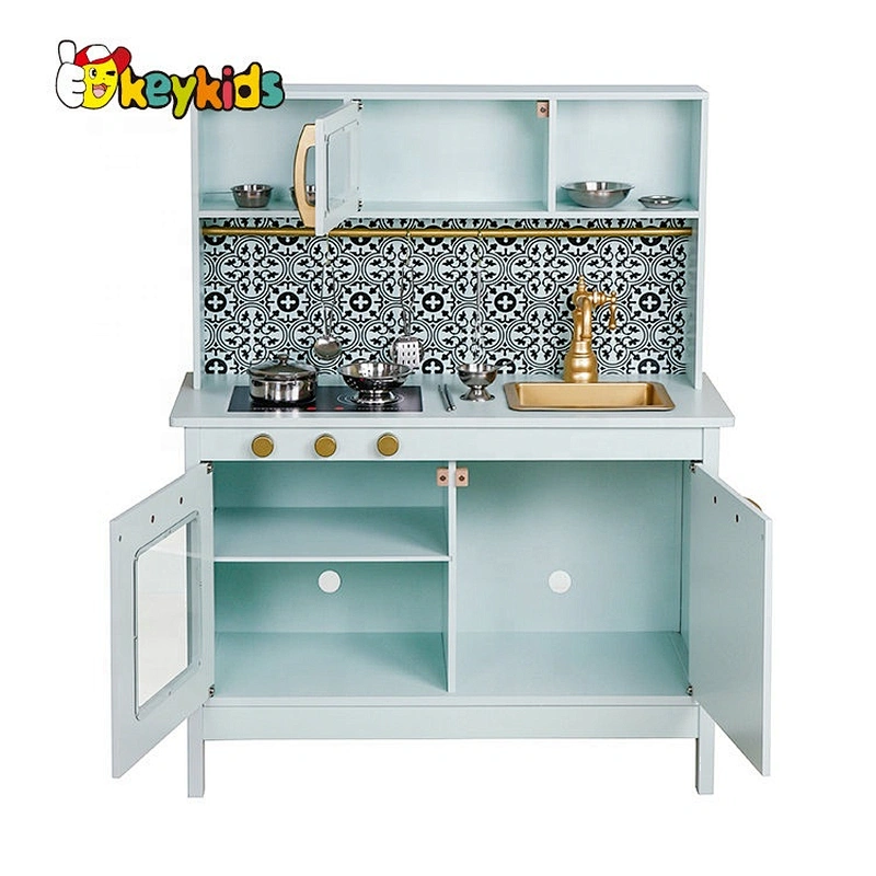 New Design Macaron cute wooden play kitchen toy for kids W10C582