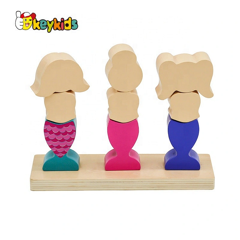 New design funny wooden mermaid toy for children W13D293