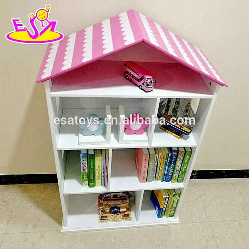 New design doll house shaped wooden children bookcase with high quality W08C246