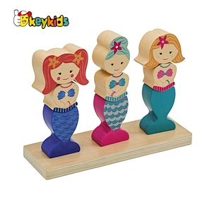New design funny wooden mermaid toy for children W13D293