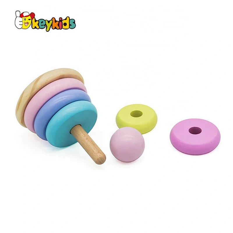 2020 Customize colored wooden stacking tower toy for baby W13D254