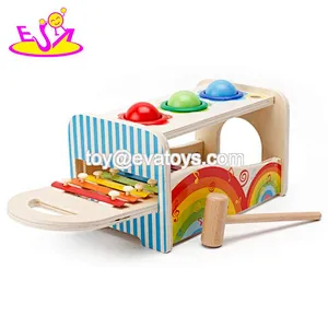 2018 New hottest pound and tap wooden hammer musical toys with slide out xylophone W07C078