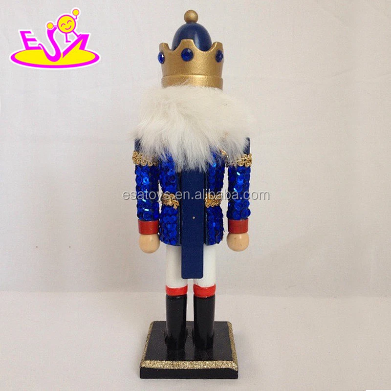 Christmas gift blue wooden soldier nutcracker toy for kids W02A065