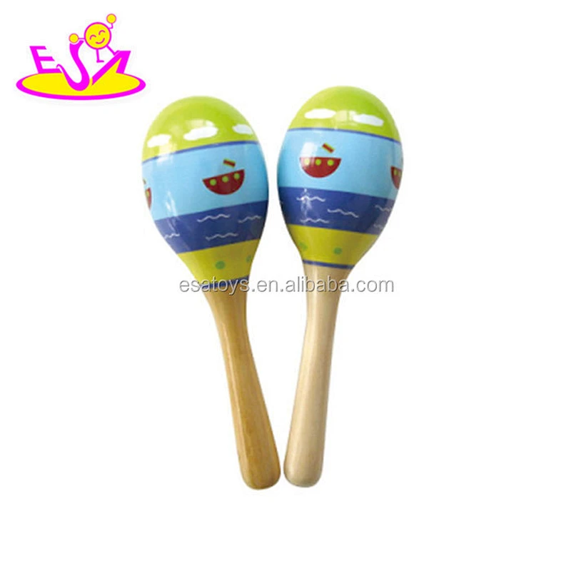 Custom kids mini maracas wooden toy percussion set W07I058