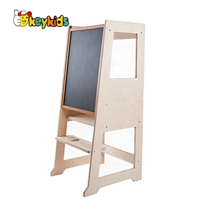 high quality white wooden folding step stool for kids W08G276