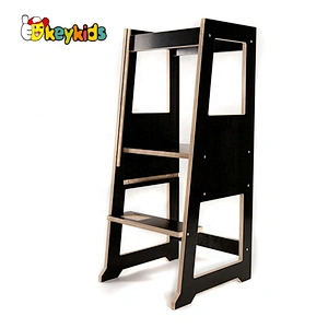 high quality black wooden kitchen step stool for children W08G278