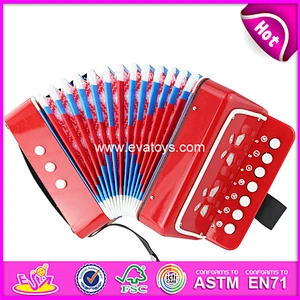 Most popular children gift toy wooden musical piano accordion for sale W07K006B
