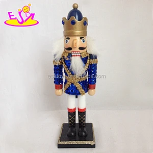 Christmas gift blue wooden soldier nutcracker toy for kids W02A065