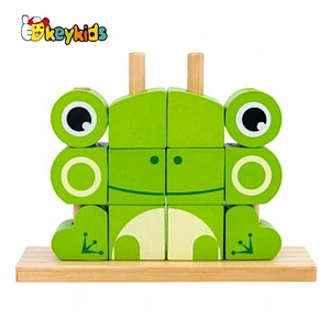 2020 New arrival educational wooden frog block for children W13D268