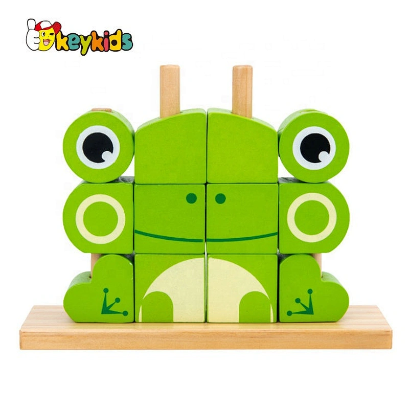 2020 New arrival educational wooden frog block for children W13D268