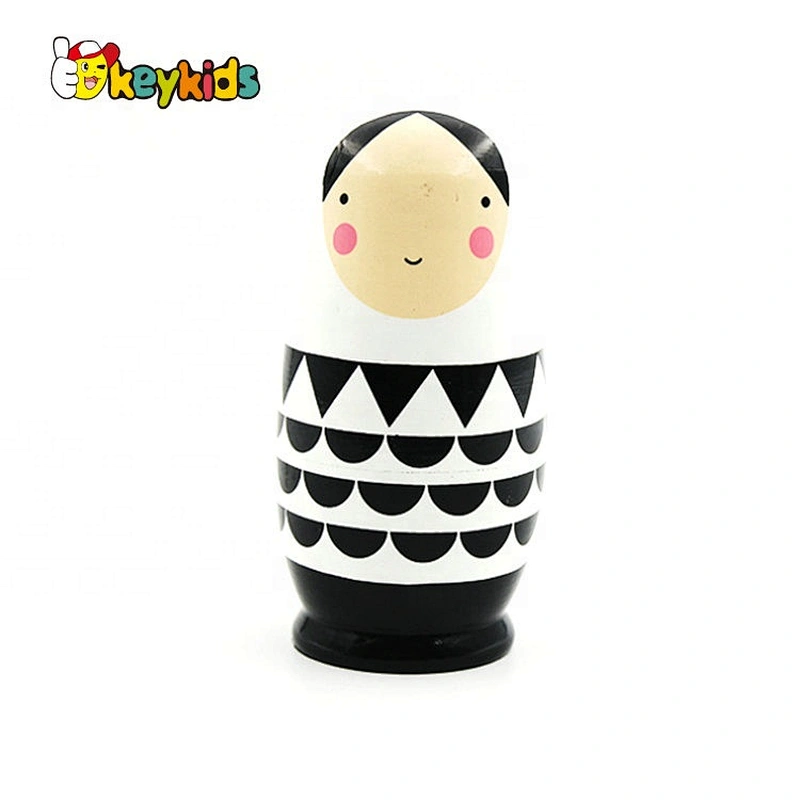 New Design Wooden Hand Painted Russian Doll Toy For Toddlers W06D138