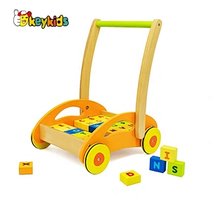 wholesale educational wooden building block cart for kids W16E017B