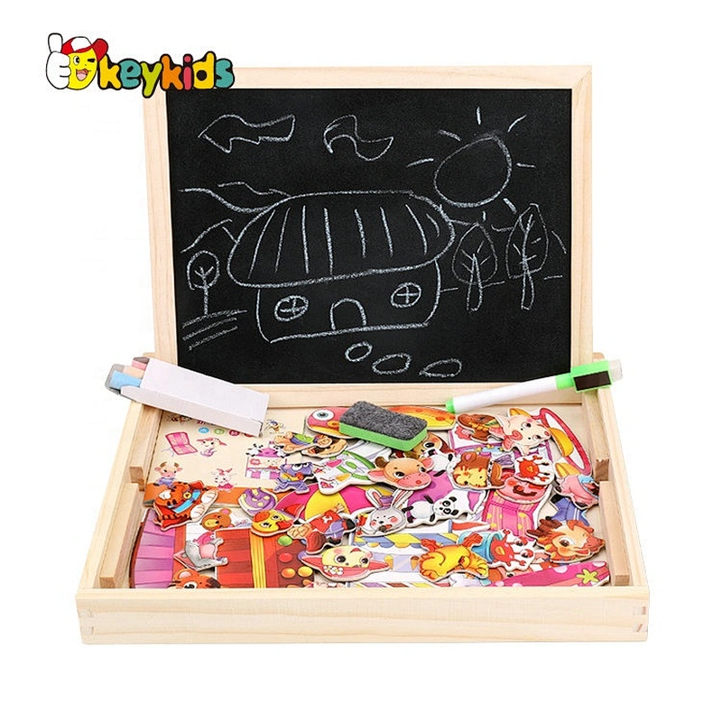2021 New released educational wooden magnetic drawing board for children W12B133