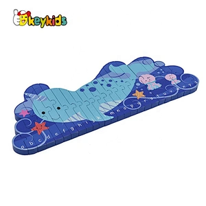 2020 Customize kids wooden block puzzle game with abc W14D120