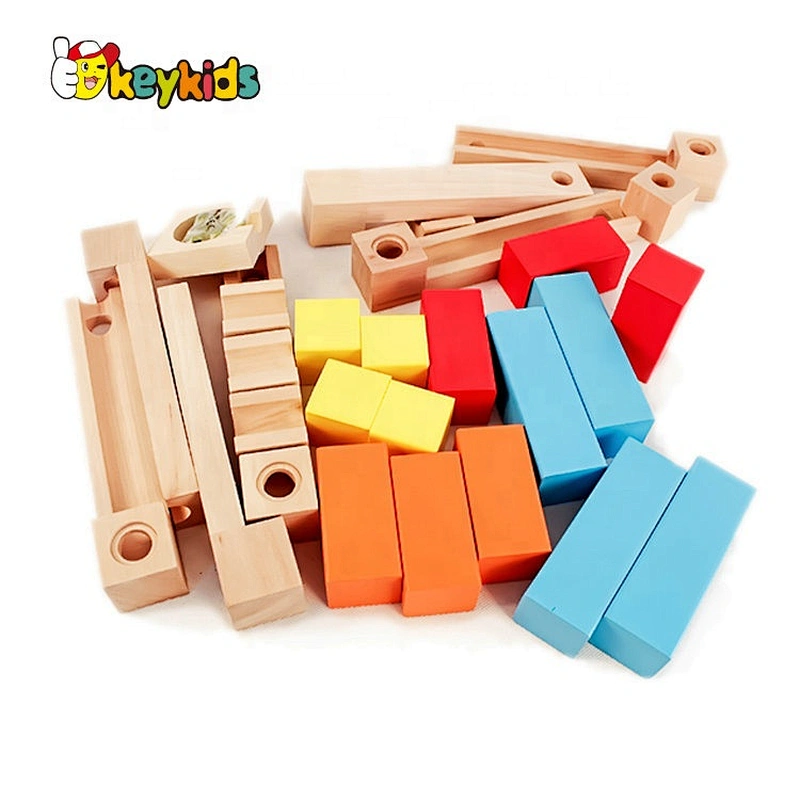 2019 New arrival 33 PCS diy toys wooden marble track set for kids W04E084