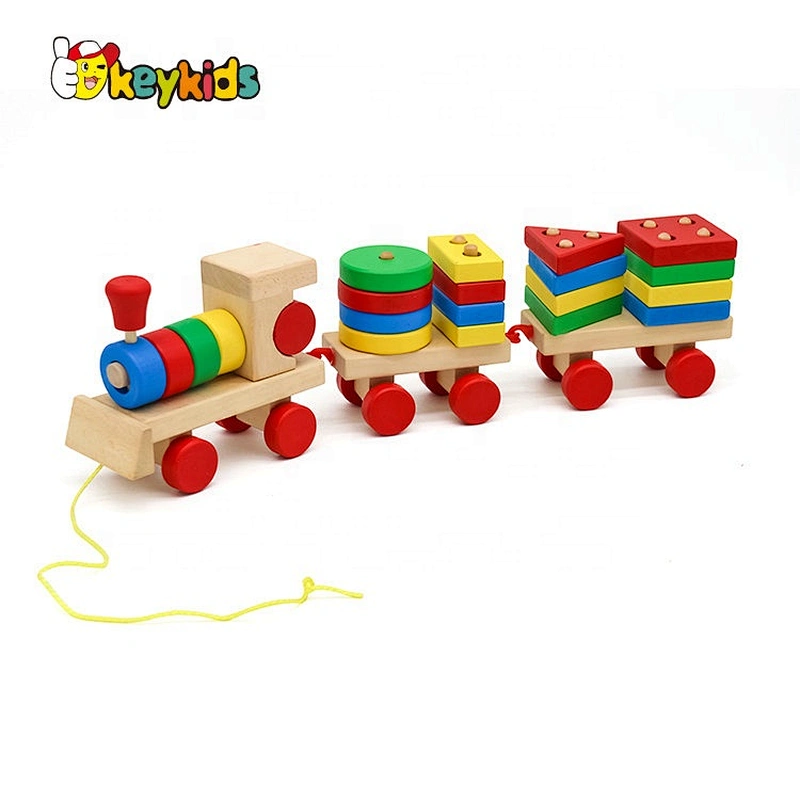2019 Top Fashion Pull Along Small Wooden Train Set For Kids W05B183