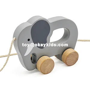 Hot Selling Educational Hippo Wooden Push Toys For Babies For Kids W05B182