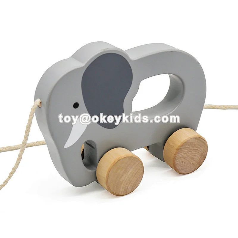 Hot Selling Educational Hippo Wooden Push Toys For Babies For Kids W05B182