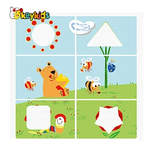 2020 New sale kids preschool wooden daily jigsaw puzzle with customize W14M221