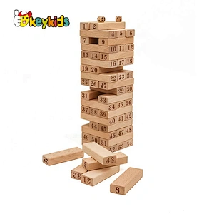 Classic kids educational wooden tumbling tower game with number W13D213