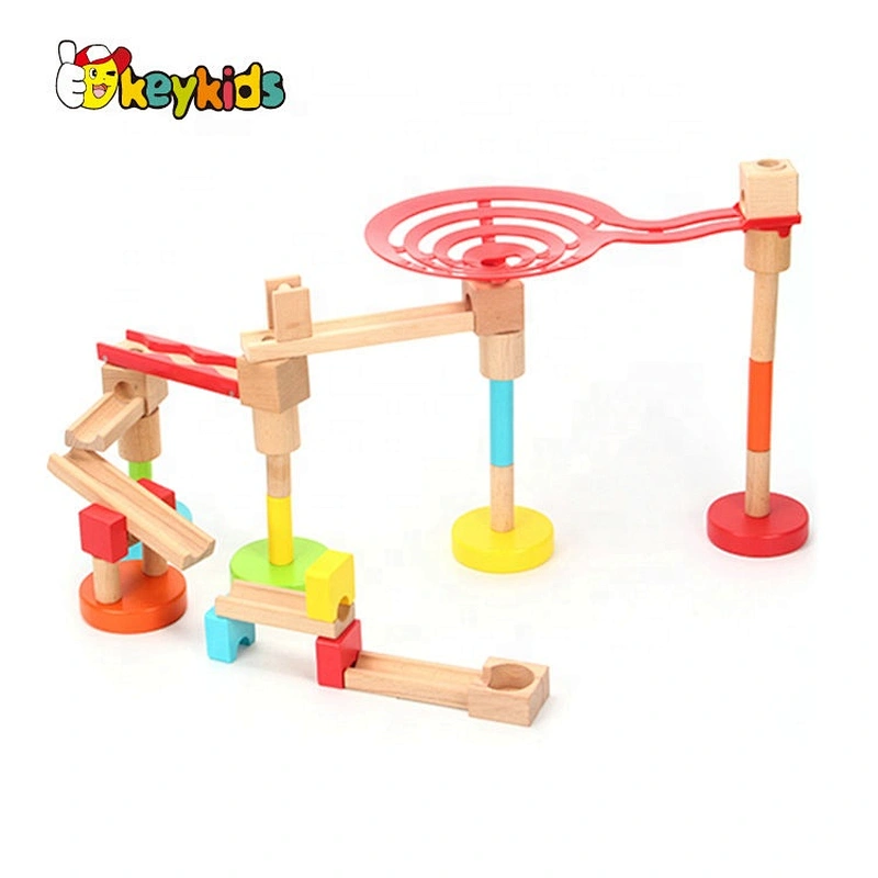 2019 New arrival 39 PCS educational wooden marble run set toy for kids W04E082