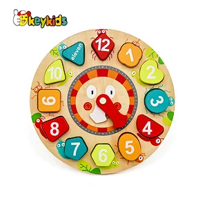 Colorful Wooden Learning Puzzles 3D Puzzle Clock For Kids W14K054