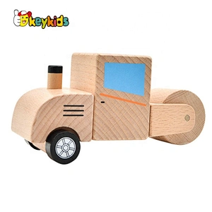 2020 wholesale preschool wooden toy construction trucks for kids W04A463