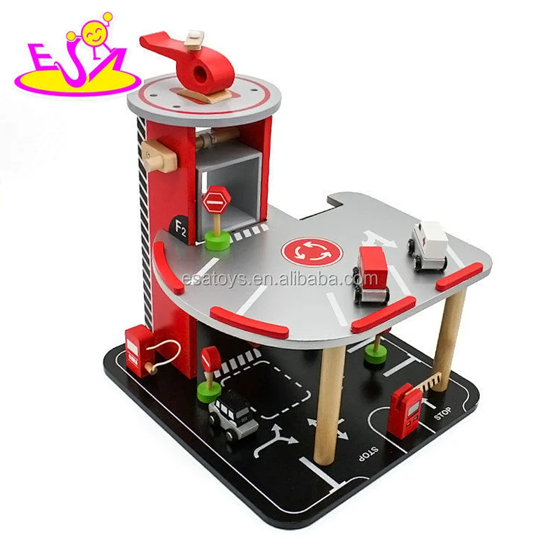 New funny children wooden toy car garage set with EN71 W04B057