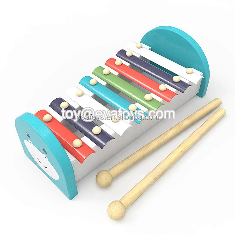 2018 New educational wooden children xylophone with metal keys W07C070