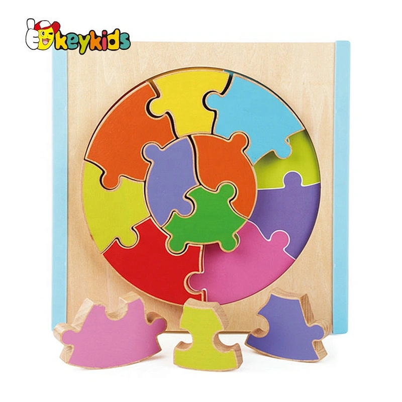 Most popular geometric wooden early learning jigsaws for kids W12F036