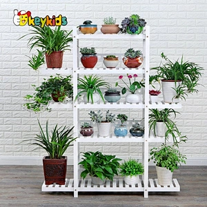 wholesale garden wooden flower pot rack with customize W08H111