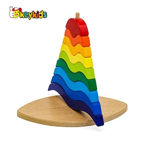 Christmas Tree Wooden Stacking Rainbow Blocks W13D218