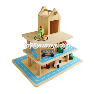 brand new children wooden car park toy for wholesale W04B029